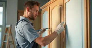 Pintura de Guarda Roupa de Madeira